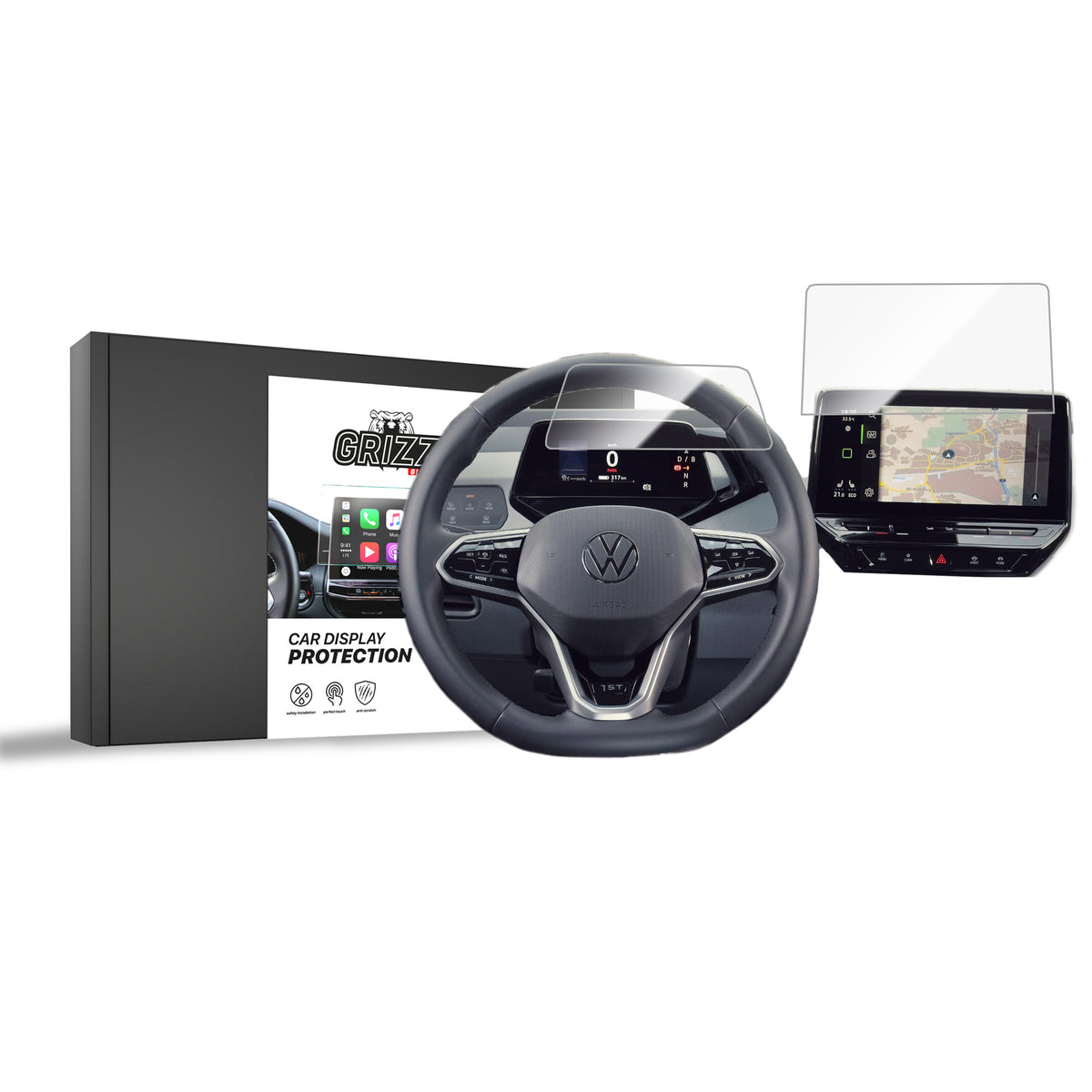 Keramische Autodisplayfolie 2in1 für Volkswagen ID.4 10", Grizz Protector