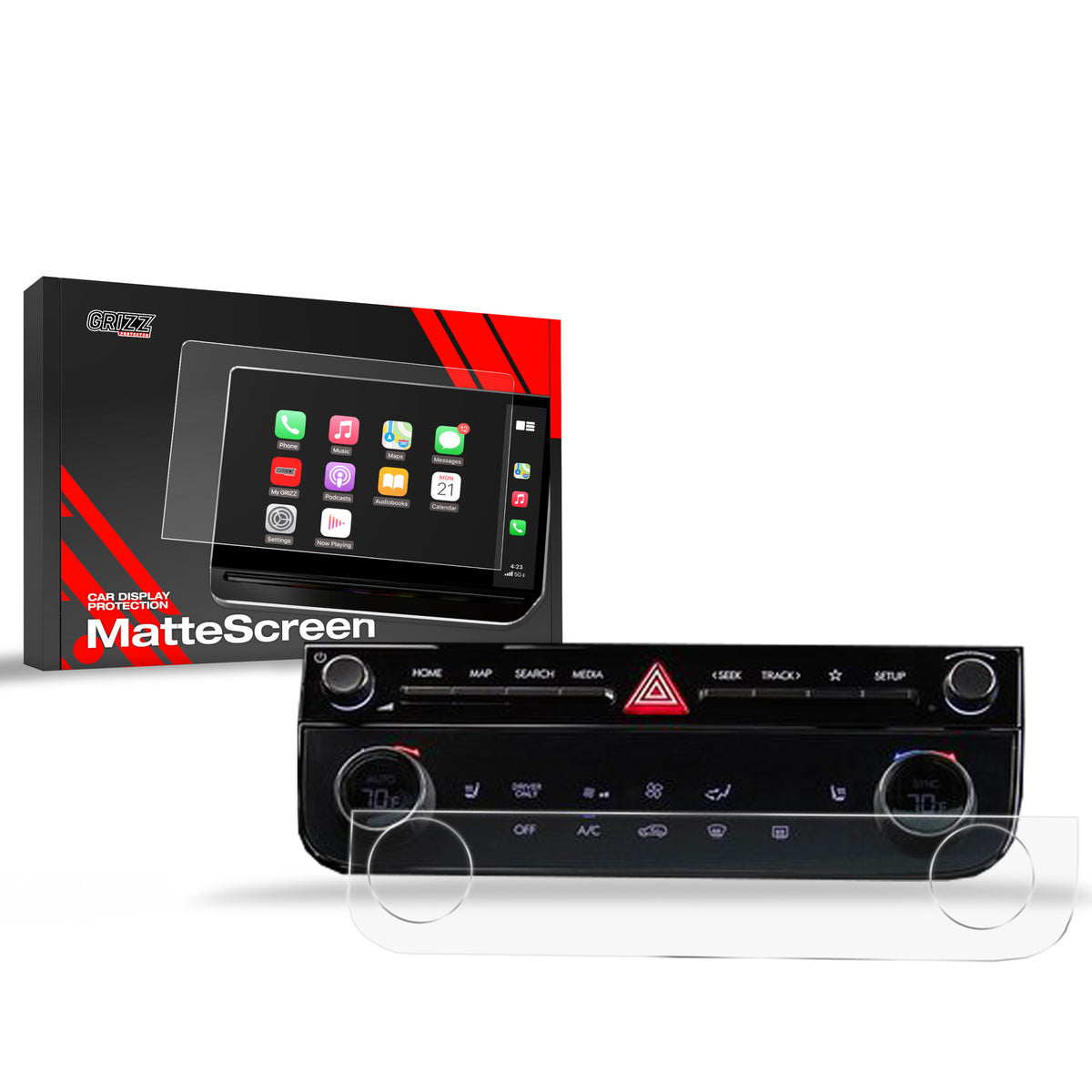 Matte Autodisplayfolie für Hyundai Tucson AC Panel (2024-2026), Grizz Protector