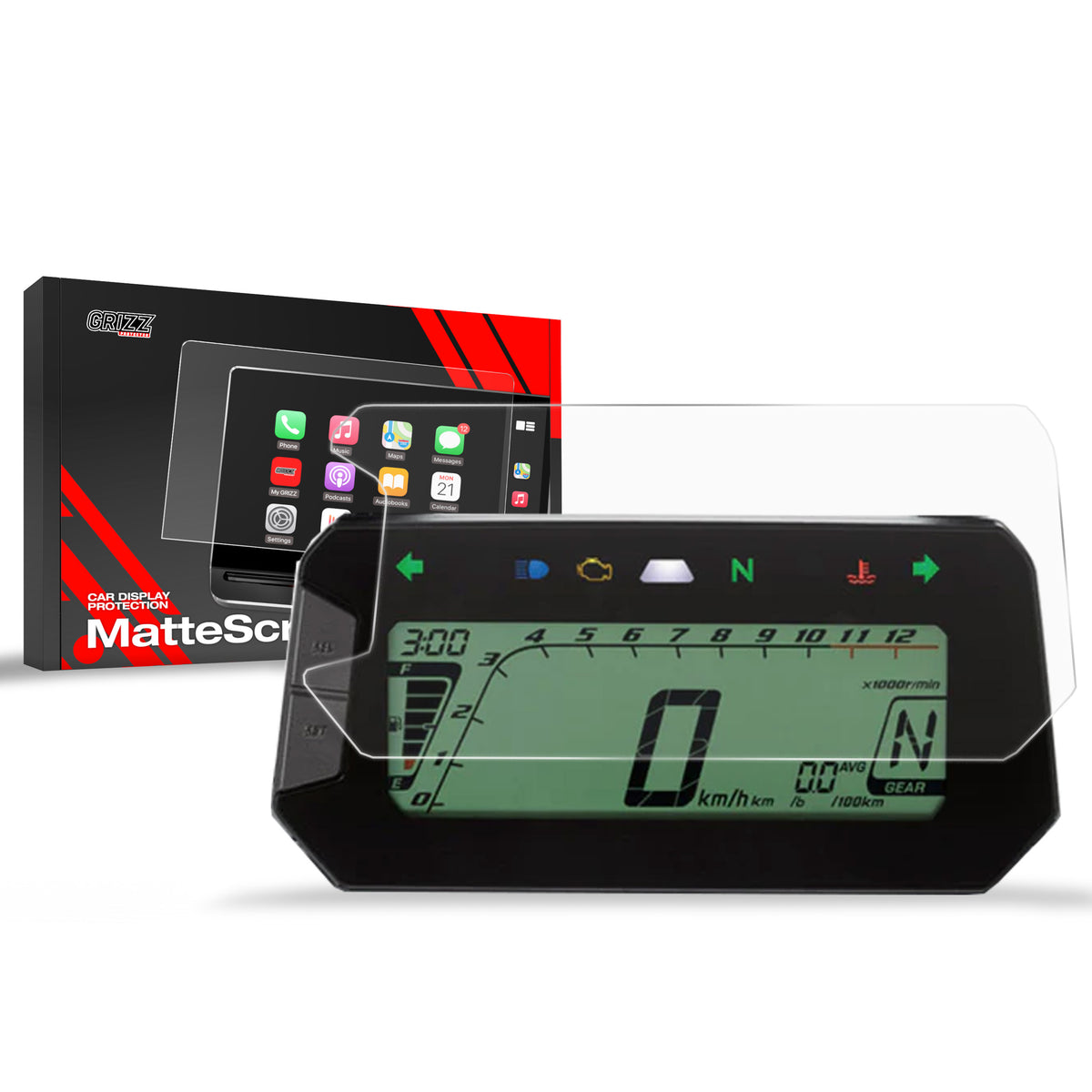 Matte Autodisplayfolie für Honda CRF300 Rally (2024-2026), Grizz Protector