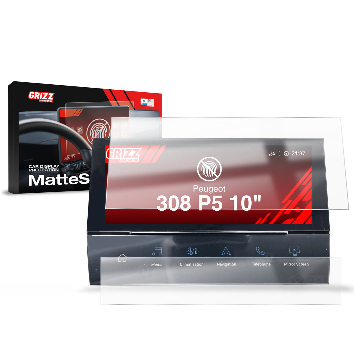 Matte Autodisplayfolie 2in1 für Peugeot 308 P5 (2021-2026), Grizz Protector