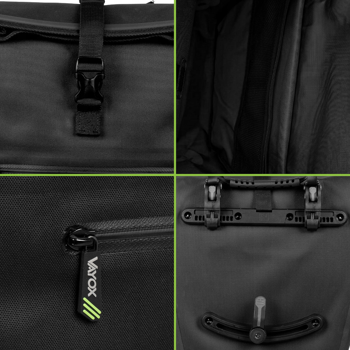 Fahrradtasche für den Gepäckträger, Vayox VA0445B 25L, Schwarz
