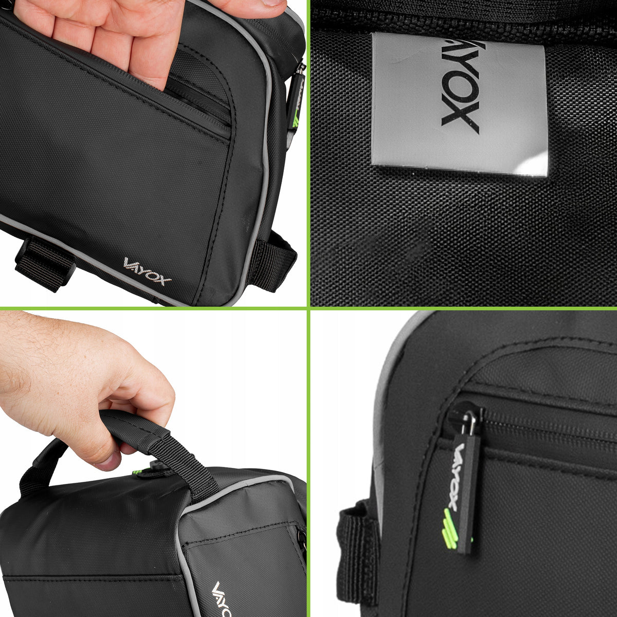 Fahrradtasche für den Gepäckträger mit Seitentaschen, Vayox VA0448 10L, Schwarz