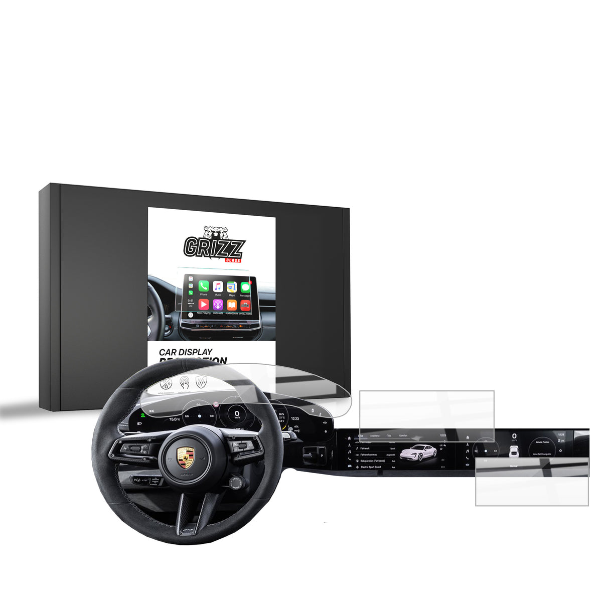 Keramische Autodisplayfolie 3in1 für Porsche Taycan (2019-2026), Grizz Protector