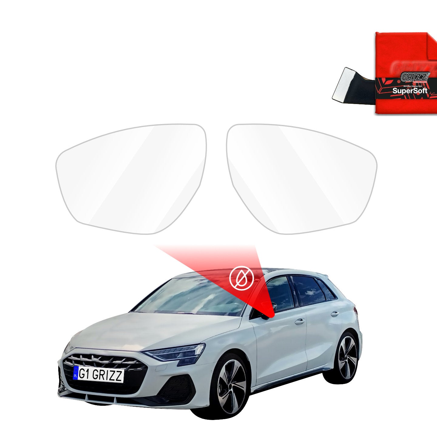 Regenschutzfolie Grizz Protector für Außenspiegel - Audi A3 8Y Hatchback 5D (2024-2026)