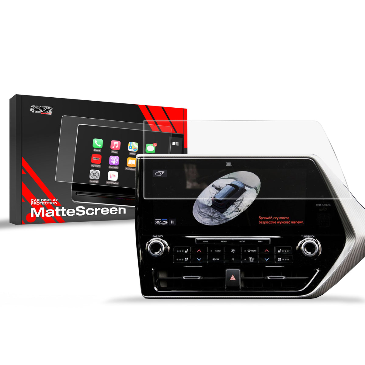 Matte Autodisplayfolie für Toyota Highlander (2019-2026), Grizz Protector