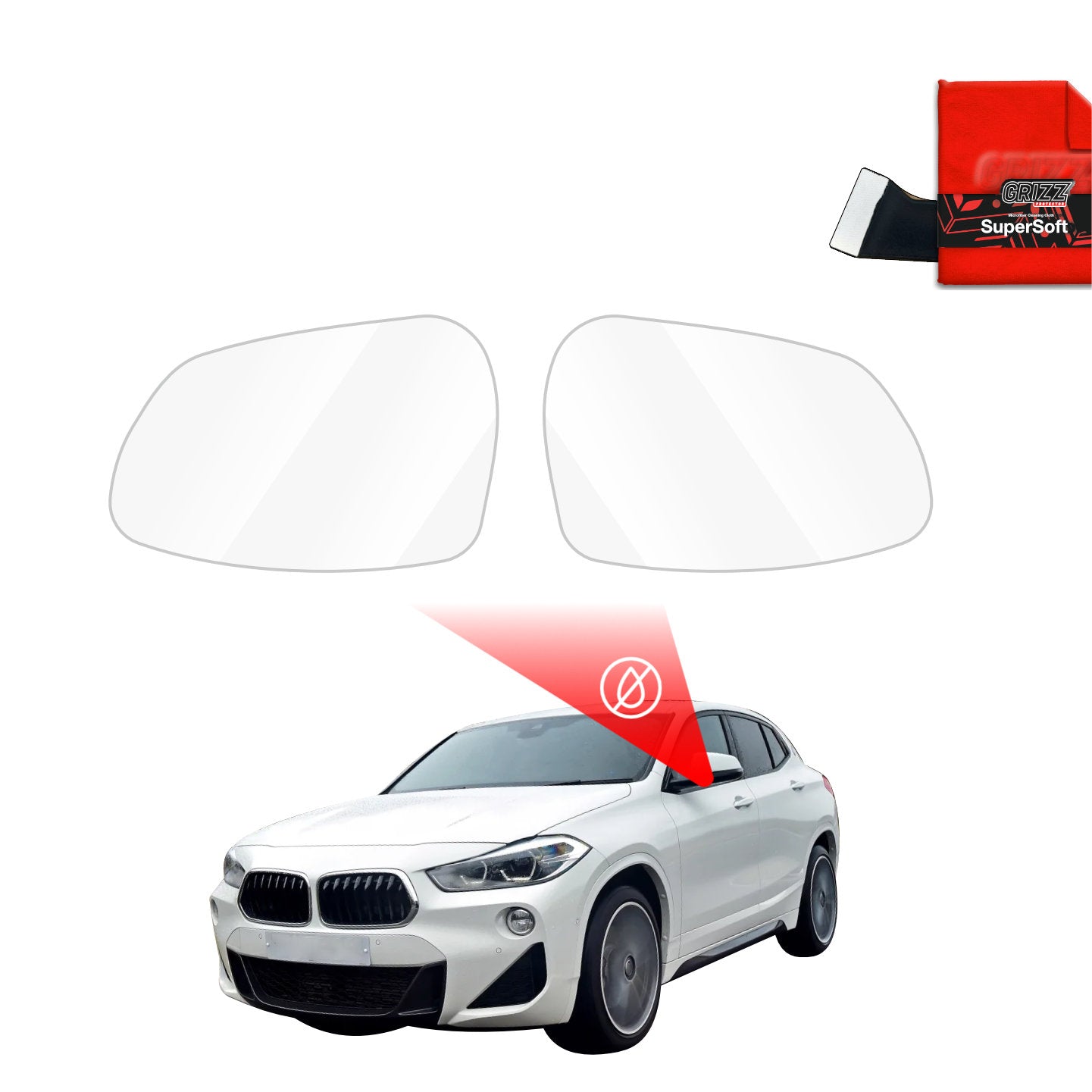 Regenschutzfolie Grizz Protector für Außenspiegel - BMW X2 (2017-2023)
