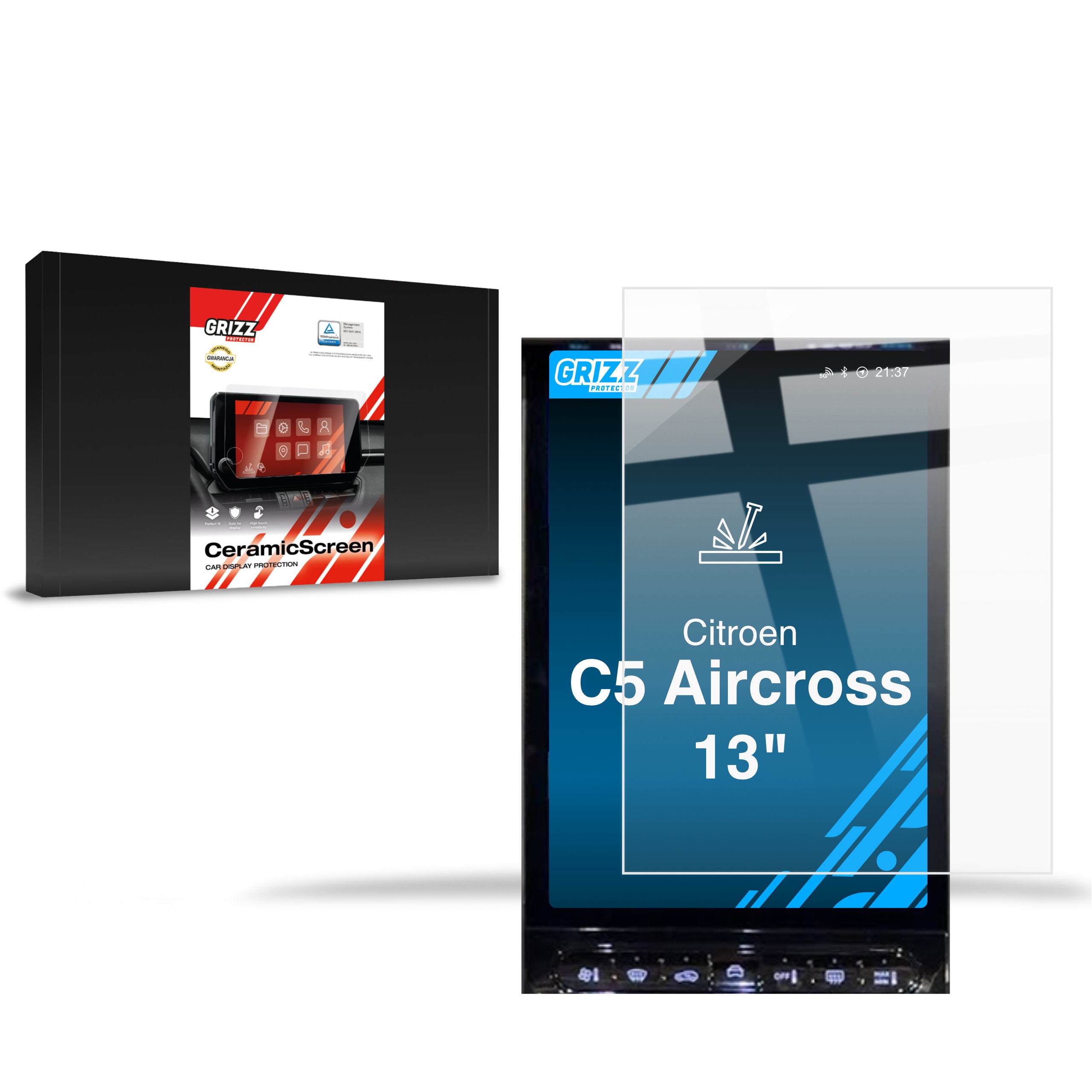 Keramische Autodisplayfolie für Citroen C5 Aircross 13" (2026), Grizz Protector