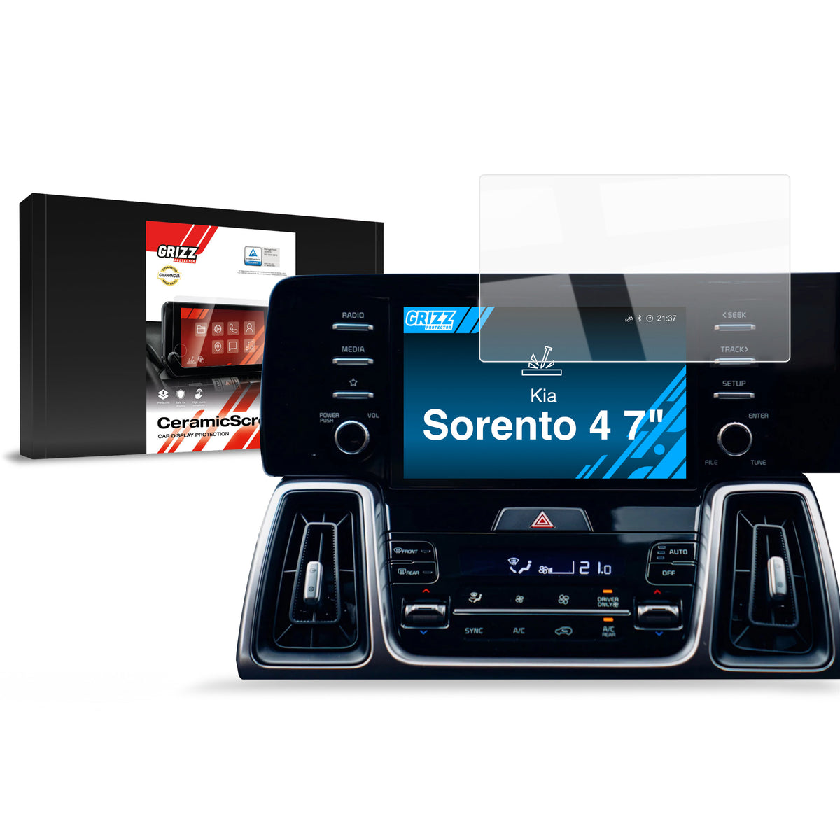 Keramische Autodisplayfolie für Kia Sorento 4 (2020-2023), Grizz Protector