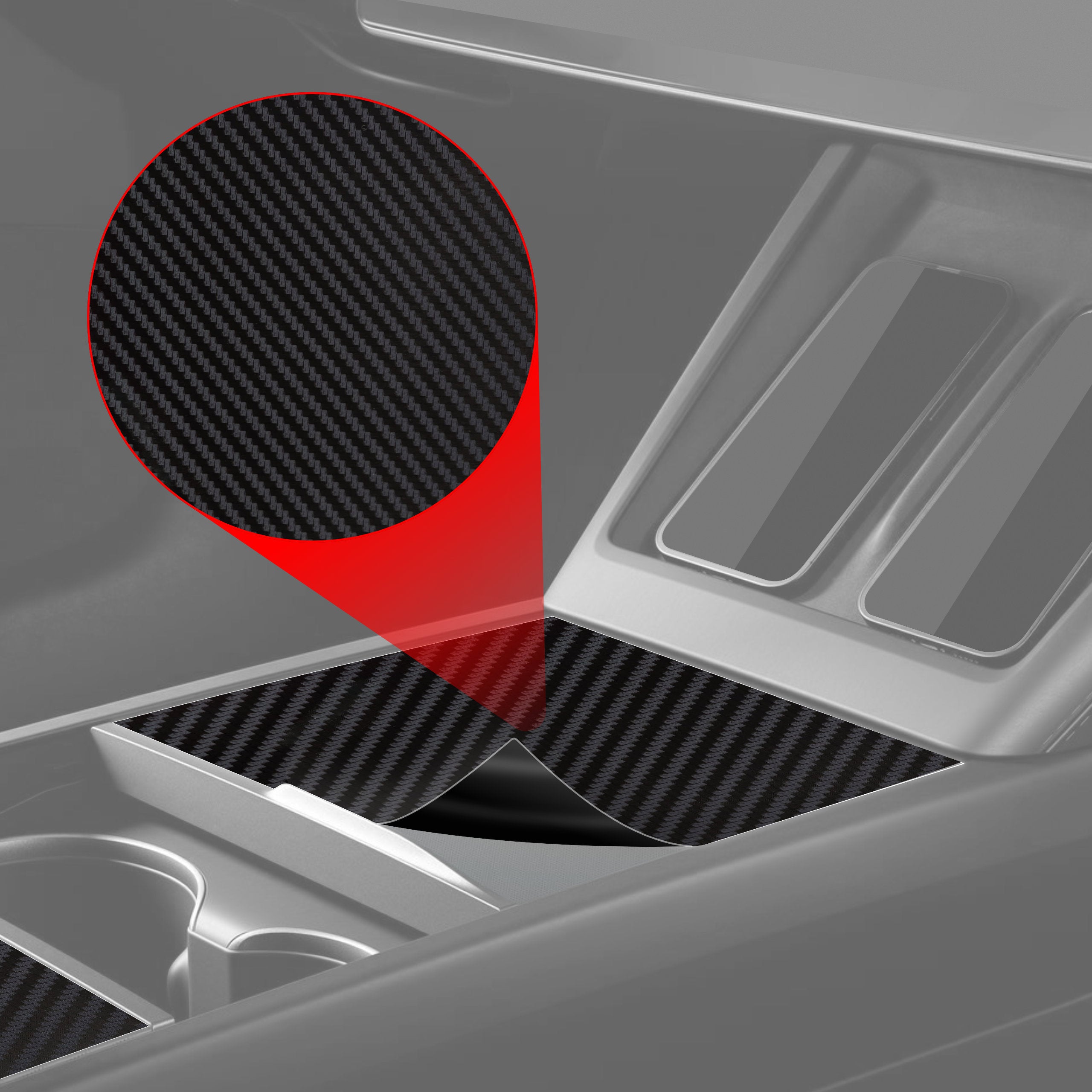 5in1 Schutzfolien Grizz Protector für Mittelkonsole & Armaturenbrett - Audi Q7 (2019-2024) Carbon Optik Matt Antifingerprint