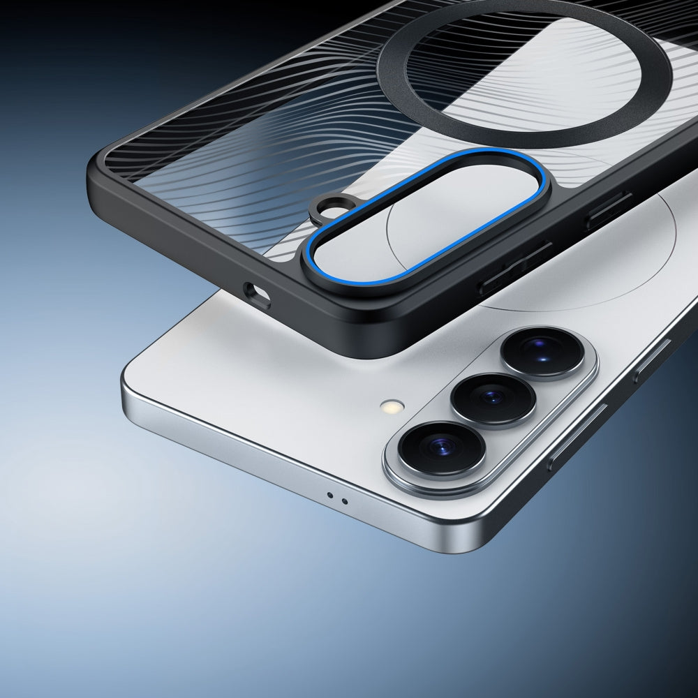Handyhülle für Galaxy S26 Plus, Dux Ducis Aimo Mag, Schwarz und Transparent