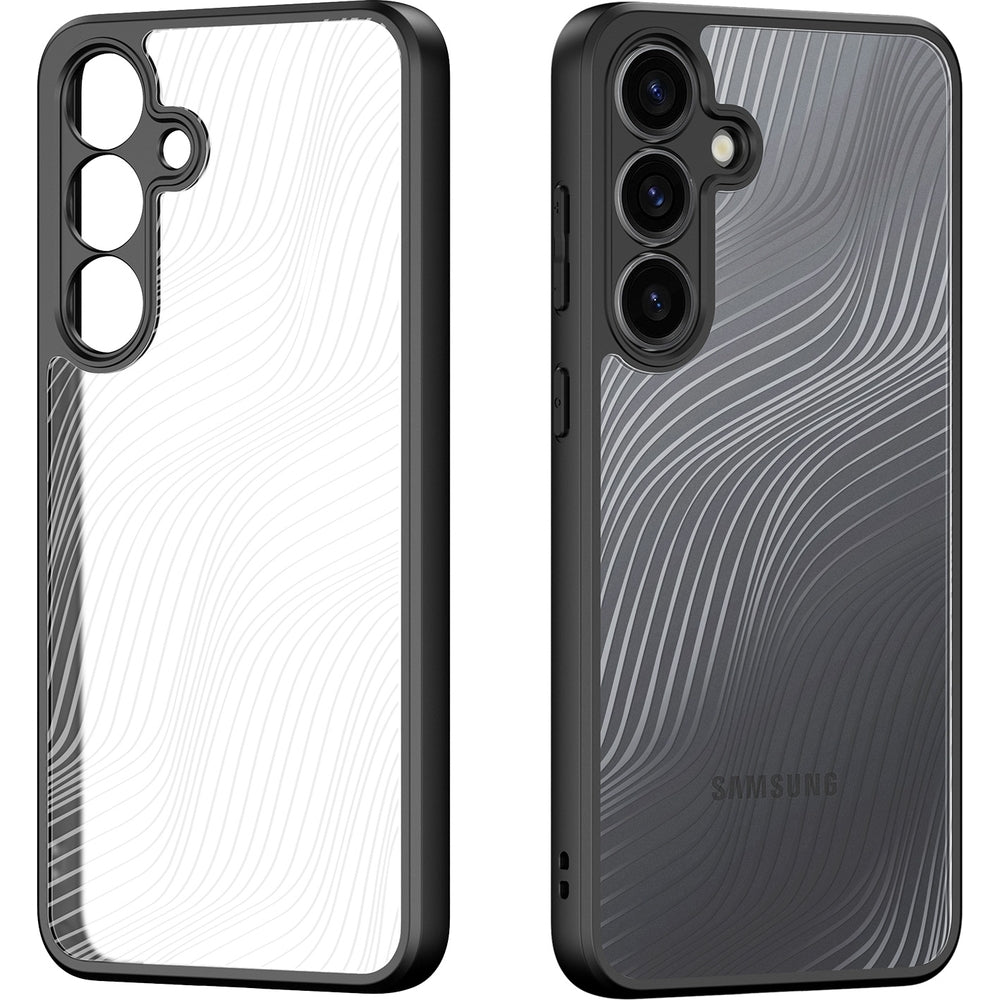 Handyhülle für Galaxy S25 Plus, Dux Ducis Aimo, Transparent mit schwarzen Rahmen