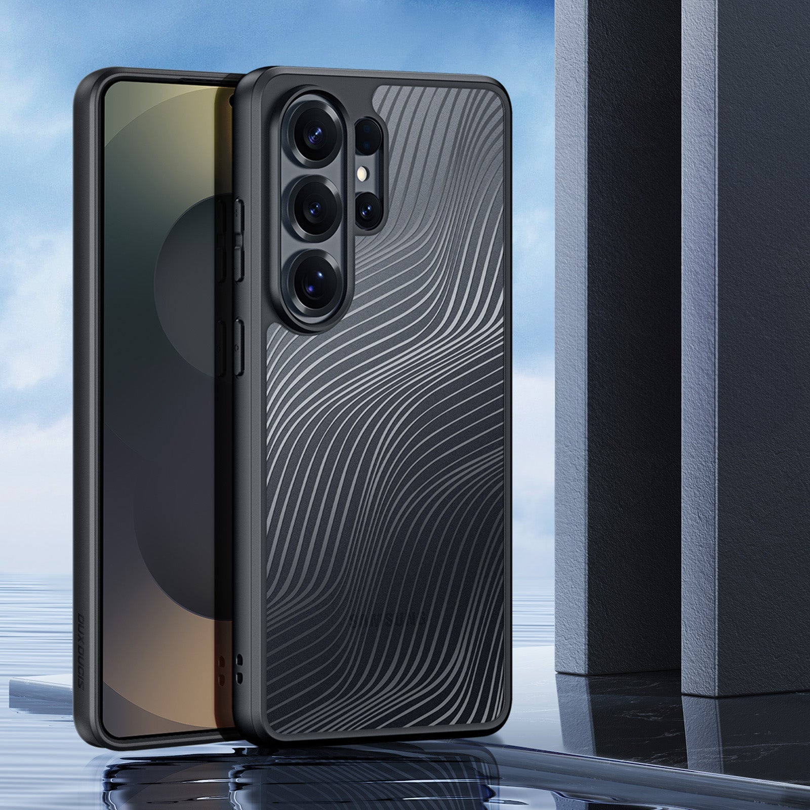 Handyhülle für Galaxy S26 Ultra, Dux Ducis Aimo, Schwarz und Transparent
