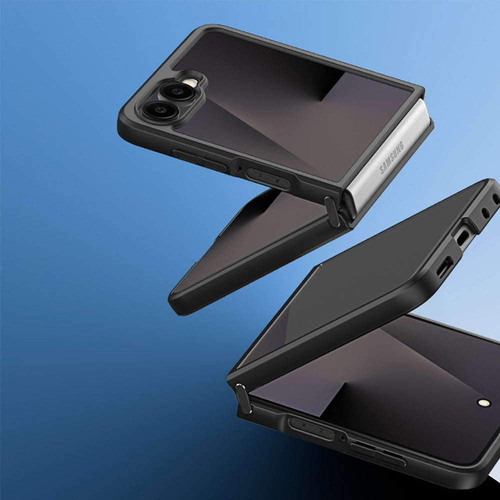 Handyhülle für Galaxy Z Flip8, Dux Ducis Aimo, Transparent mit Schwarzen Rahmen