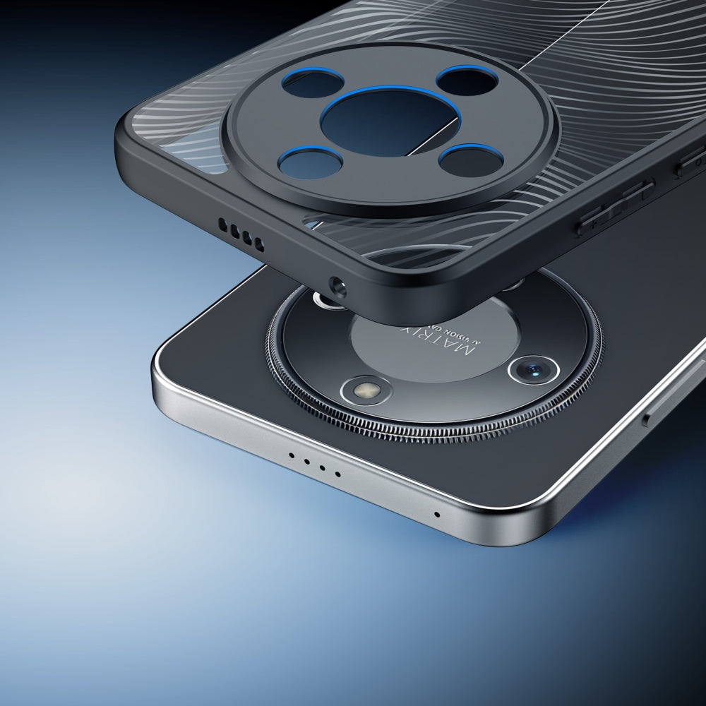 Handyhülle für Honor Magic8 Lite, Dux Ducis Aimo, Transparent mit schwarzen Rahmen