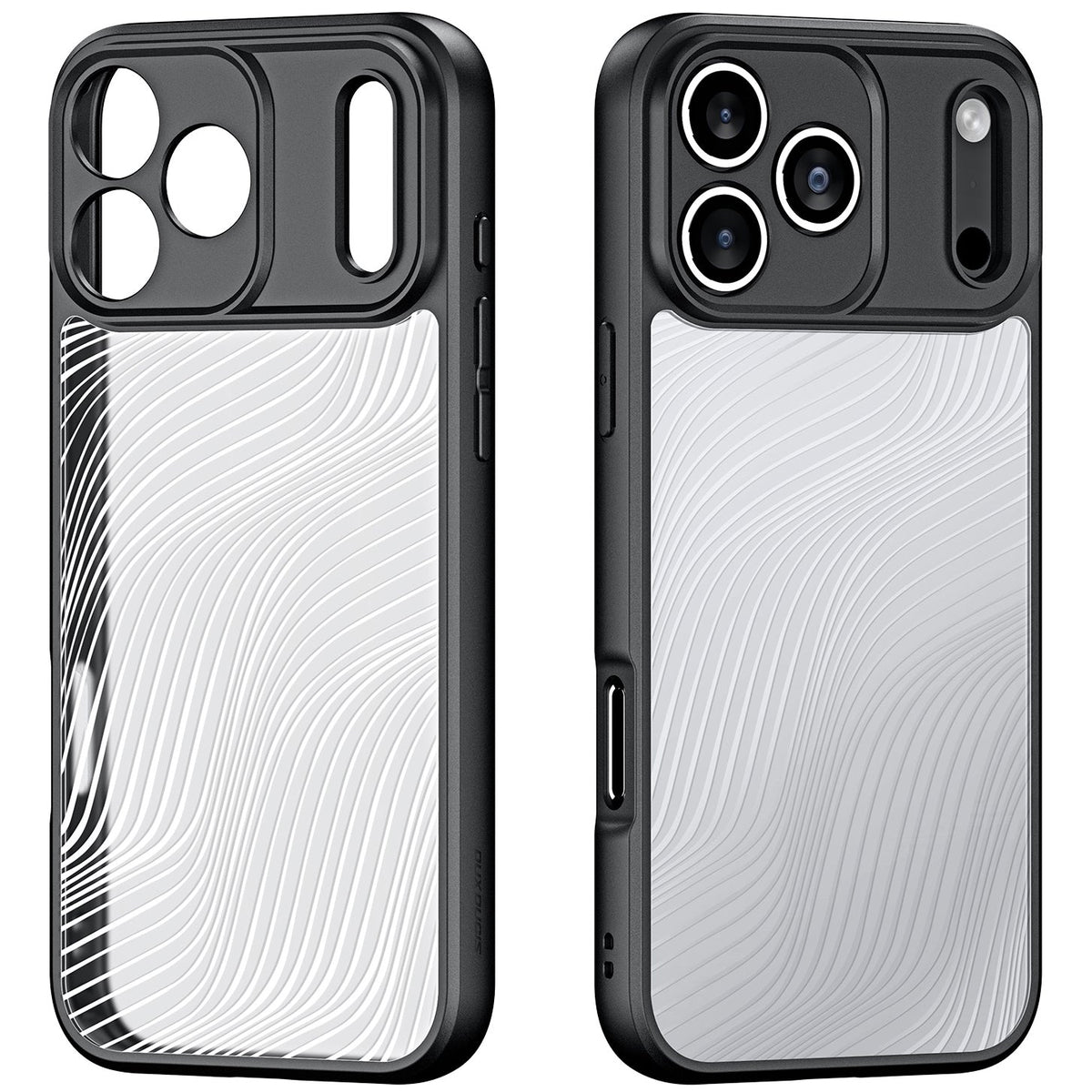 Handyhülle für iPhone 17 Pro, Dux Ducis Aimo, Transparent mit schwarzen Rahmen