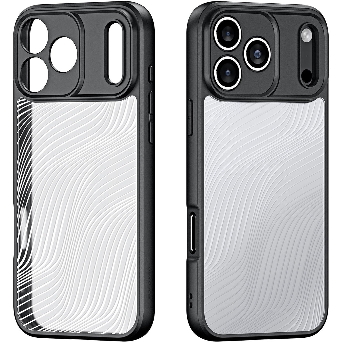 Handyhülle für iPhone 17 Pro Max, Dux Ducis Aimo, Transparent mit schwarzen Rahmen