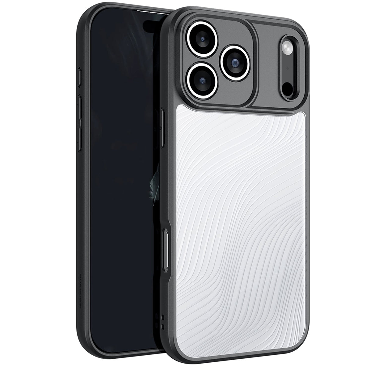 Handyhülle für iPhone 17 Pro Max, Dux Ducis Aimo, Transparent mit schwarzen Rahmen