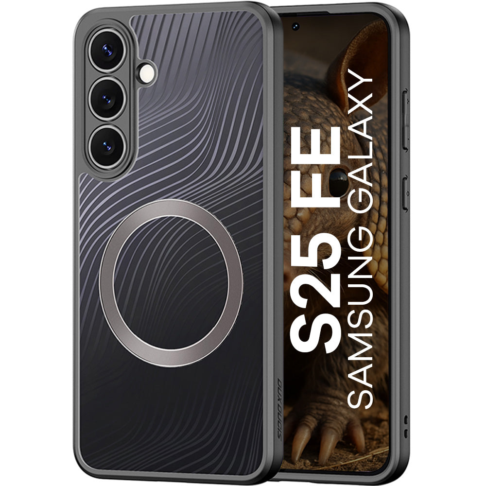 Handyhülle für Galaxy S25 FE, Dux Ducis Aimo Mag, Transparent mit Schwarzen Rahmen