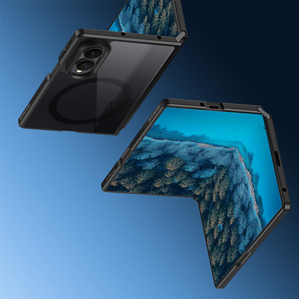 Handyhülle für Galaxy Z Fold8, Dux Ducis Aimo Mag, Transparent mit Schwarzen Rahmen