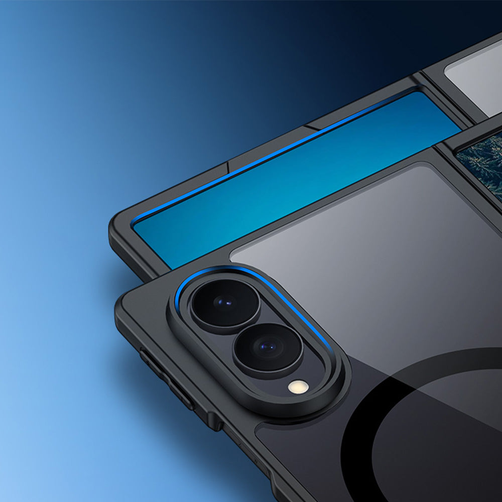 Handyhülle für Galaxy Z Fold8, Dux Ducis Aimo Mag, Transparent mit Schwarzen Rahmen