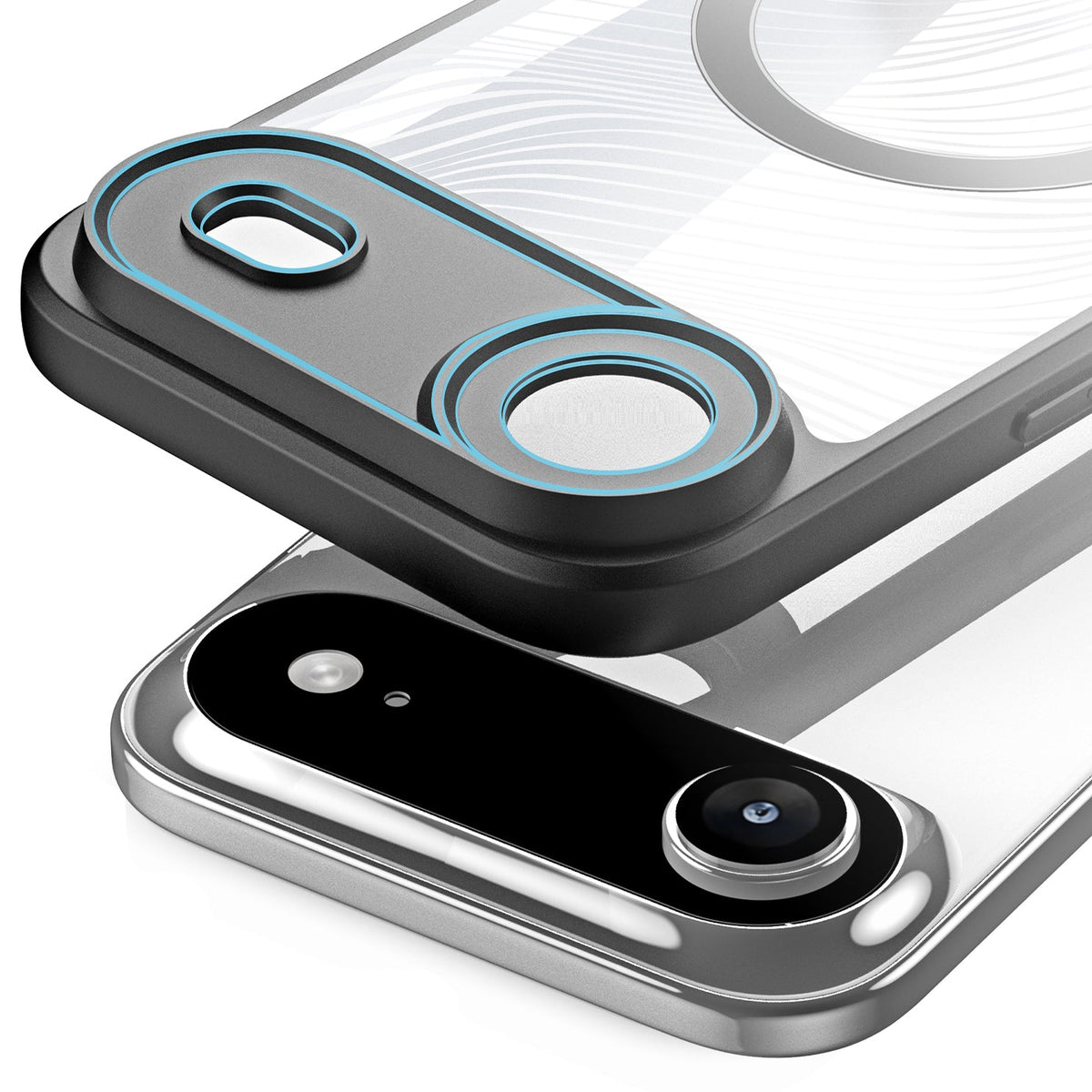 Handyhülle für iPhone Air, Dux Ducis Aimo Mag, Transparent mit schwarzen Rahmen