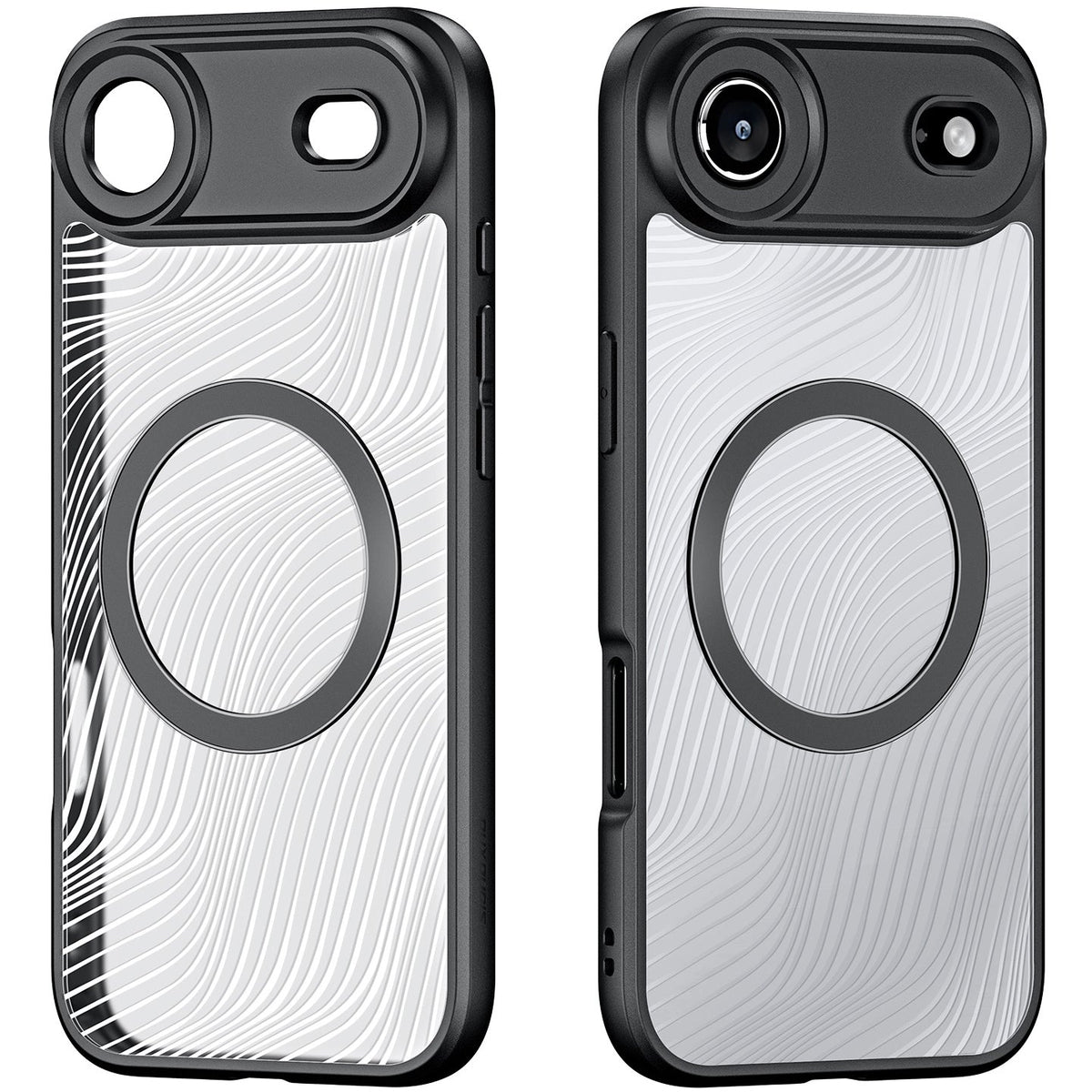 Handyhülle für iPhone Air, Dux Ducis Aimo Mag, Transparent mit schwarzen Rahmen