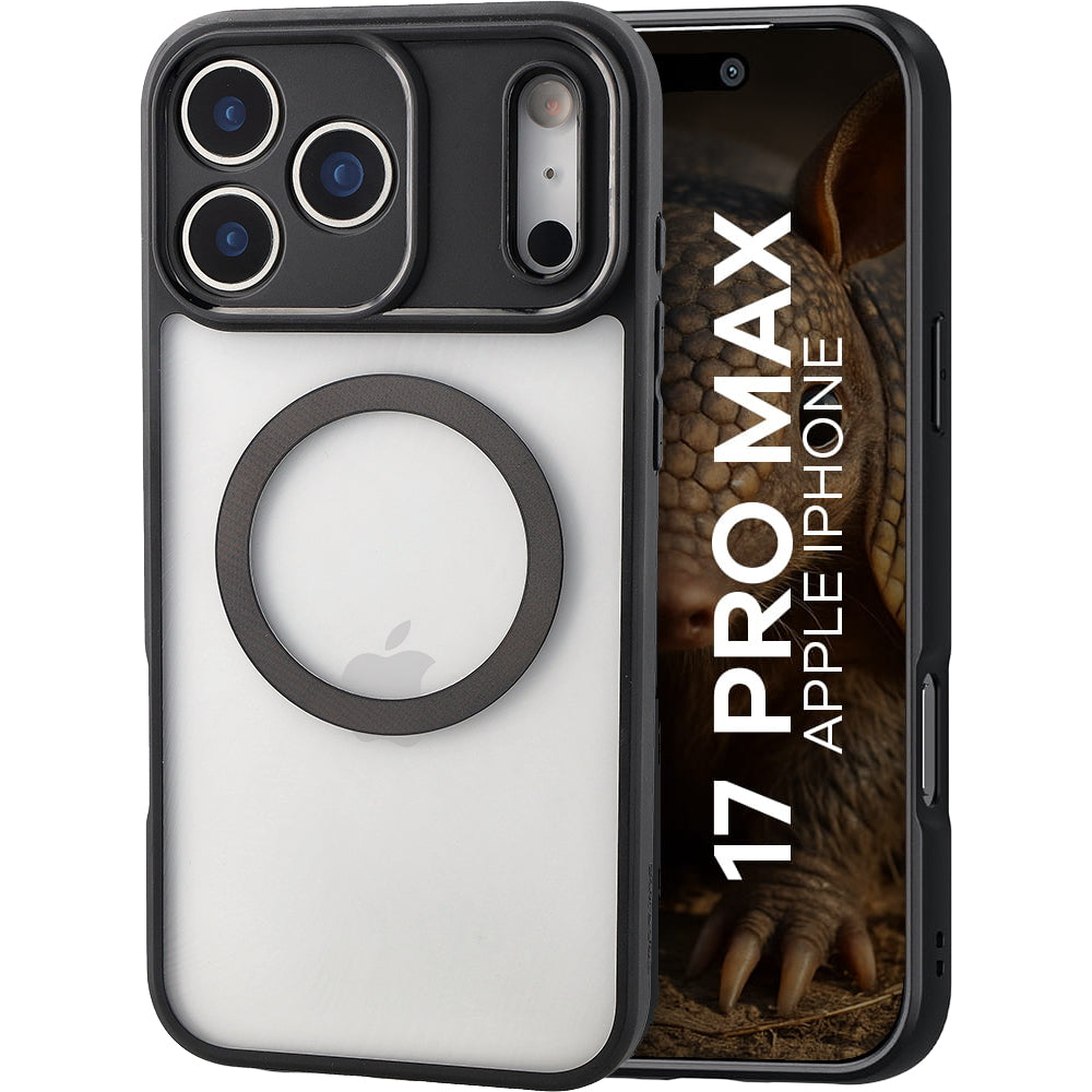 Handyhülle für iPhone 17 Pro Max, Dux Ducis Aimo Mag, Transparent mit schwarzen Rahmen