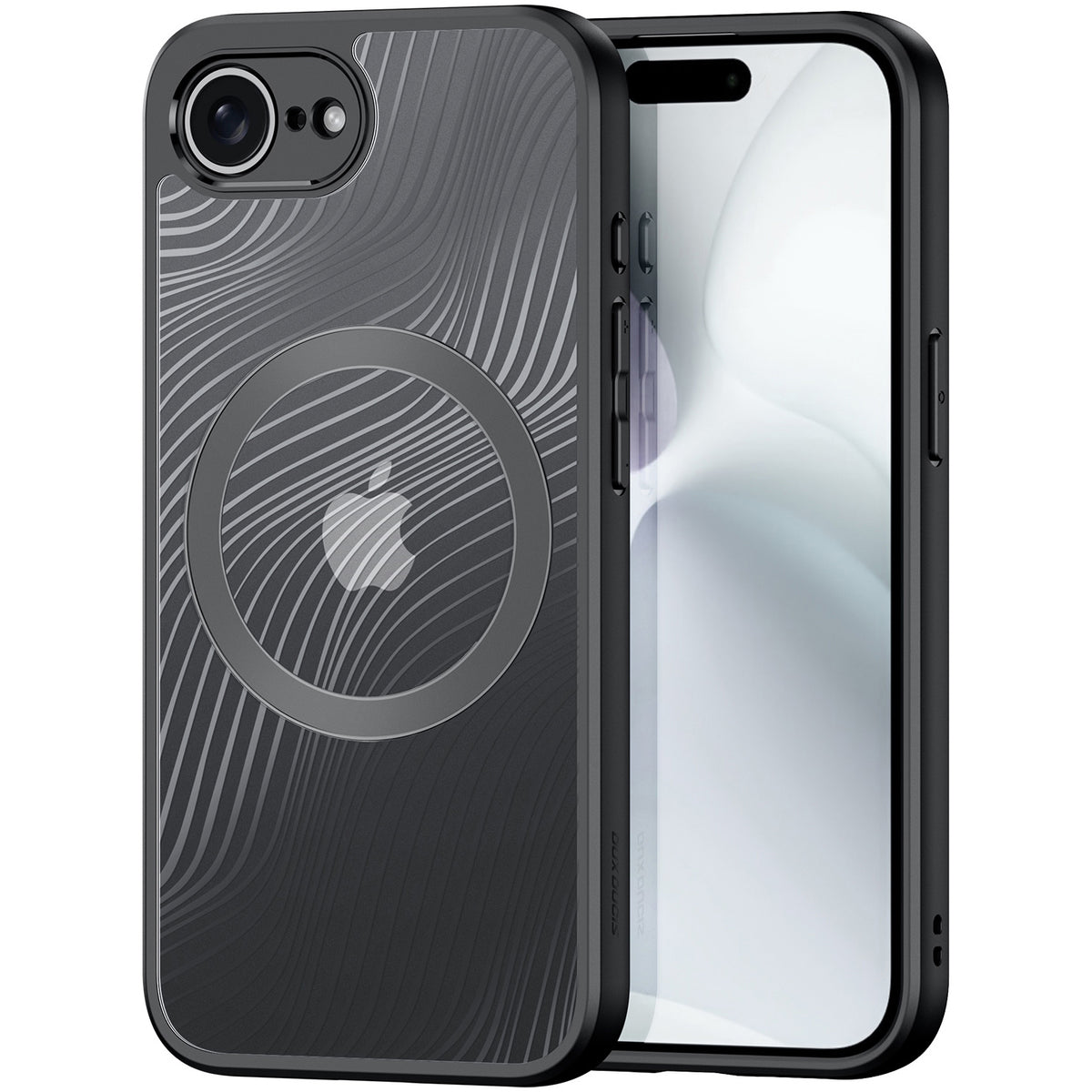 Schutzhülle für iPhone 17e / 16e, Dux Ducis Aimo Mag, Schwarz und Transparent