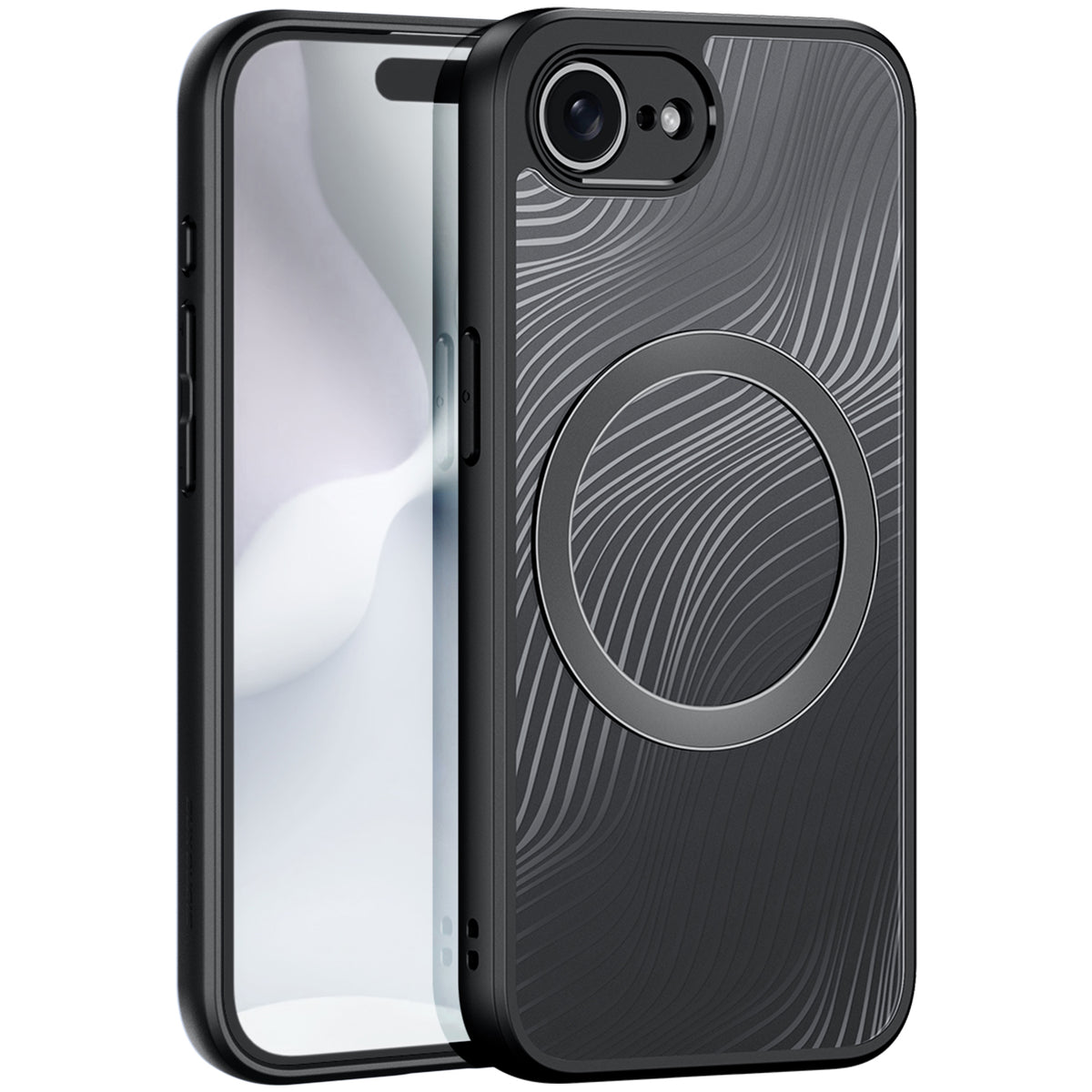 Schutzhülle für iPhone 17e / 16e, Dux Ducis Aimo Mag, Schwarz und Transparent