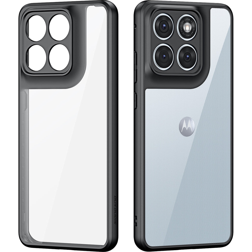 Handyhülle für Motorola Edge 70 Fusion, Dux Ducis Aimo, Transparent mit schwarzen Rahmen
