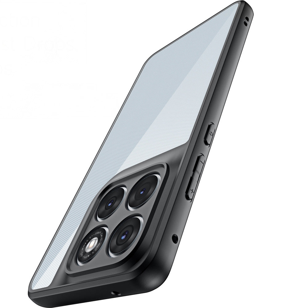 Handyhülle für Motorola Edge 70 Fusion, Dux Ducis Aimo, Transparent mit schwarzen Rahmen