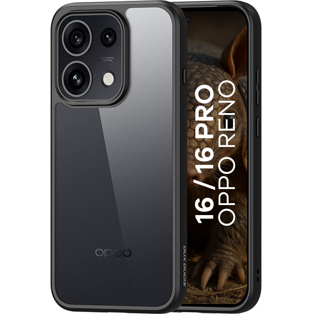 Handyhülle für Oppo Reno16 / Reno16 Pro, Dux Ducis Aimo, Transparent mit schwarzen Rahmen