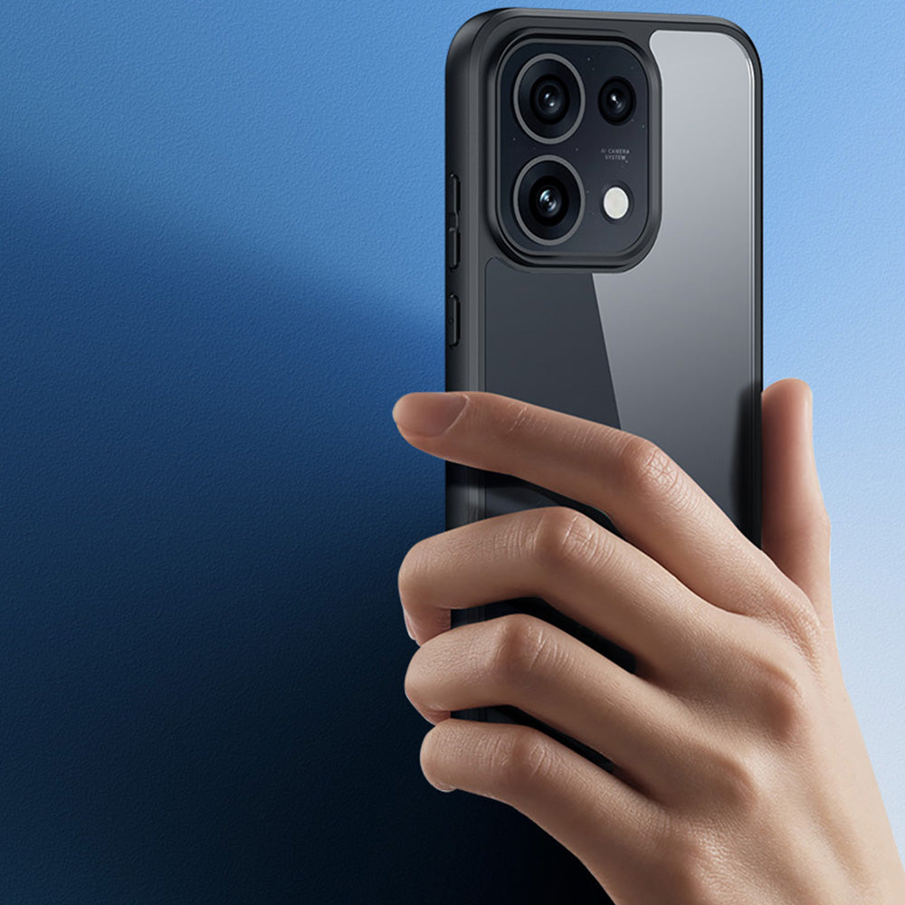 Handyhülle für Oppo Reno16 / Reno16 Pro, Dux Ducis Aimo, Transparent mit schwarzen Rahmen