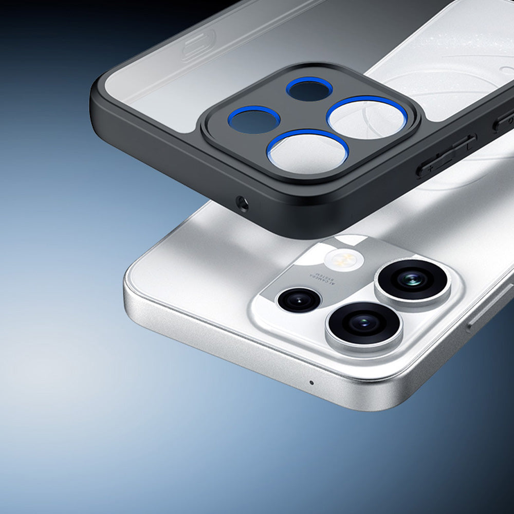 Handyhülle für Oppo Reno16 F / Reno16 FS, Dux Ducis Aimo, Transparent mit schwarzen Rahmen