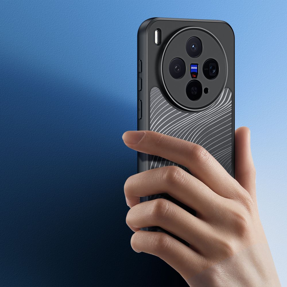 Handyhülle für Vivo X300 Pro, Dux Ducis Aimo, Transparent mit schwarzen Rahmen