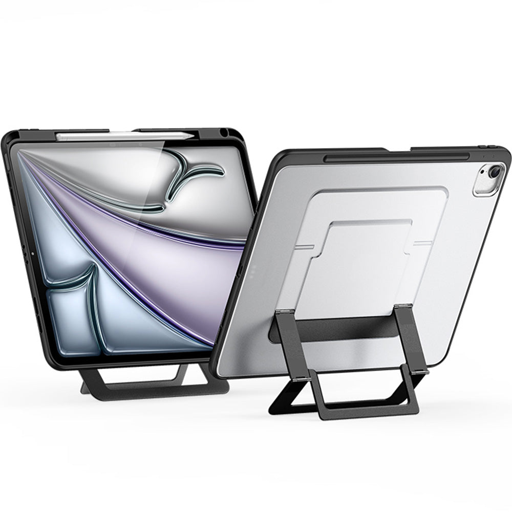 Schutzhülle mit Ständer für iPad Air 13" M4/M3/M2, Dux Ducis Axis, Transparent-Schwarz