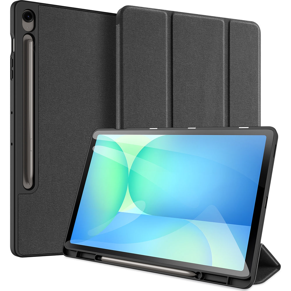Handyhülle mit Klappe für Galaxy Tab S10 FE Plus, Dux Ducis Domo, Schwarz