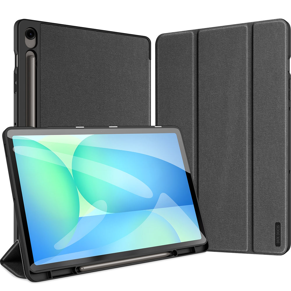 Handyhülle mit Klappe für Galaxy Tab S10 FE Plus, Dux Ducis Domo, Schwarz