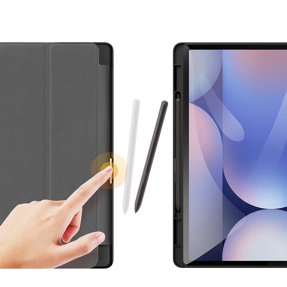 Hülle für Galaxy Tab S10 Plus/S9 Plus/S9 FE Plus, Dux Ducis Domo, Schwarz