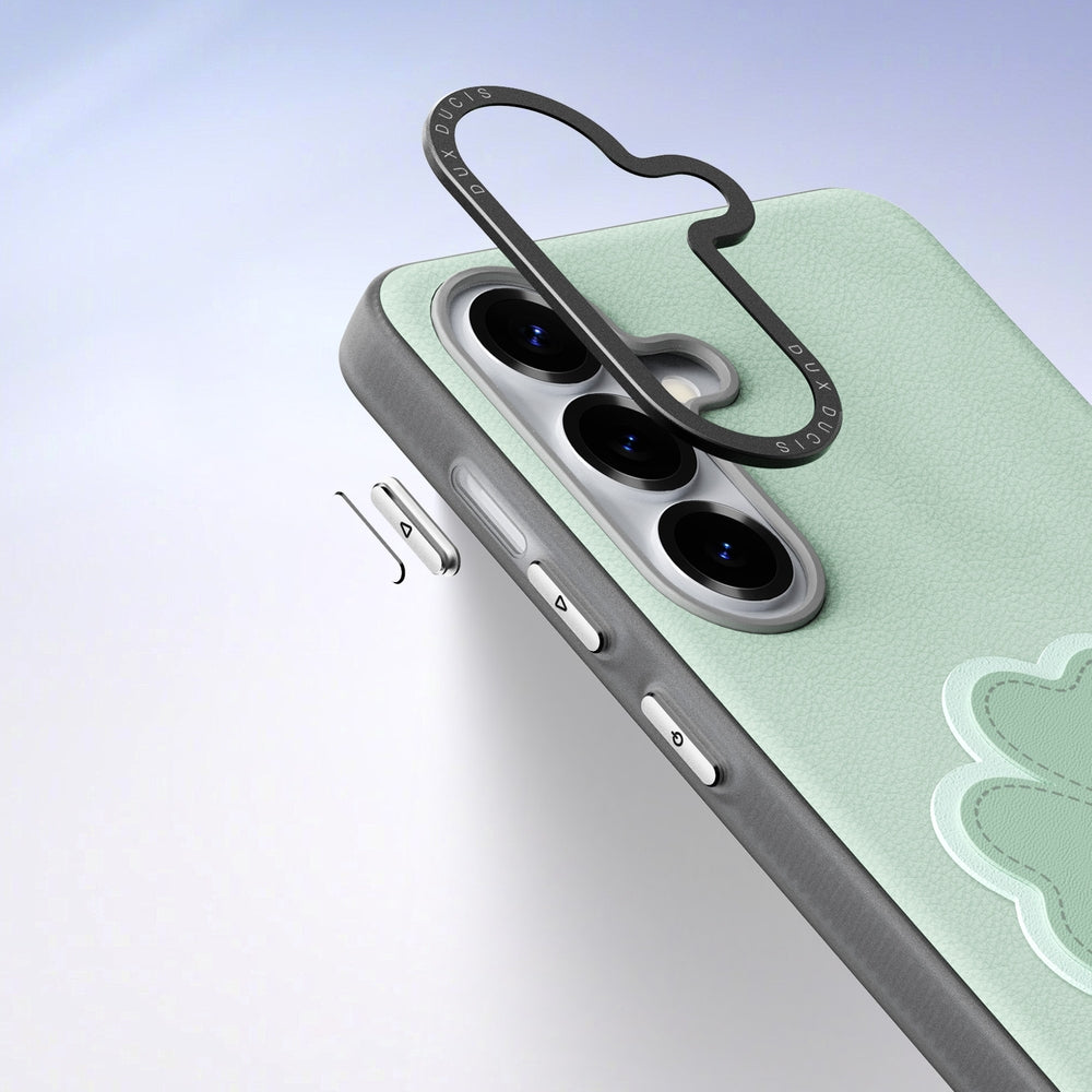 Handyhülle mit Trageband für Galaxy S26, Dux Ducis Luvy, Grün mit Klee