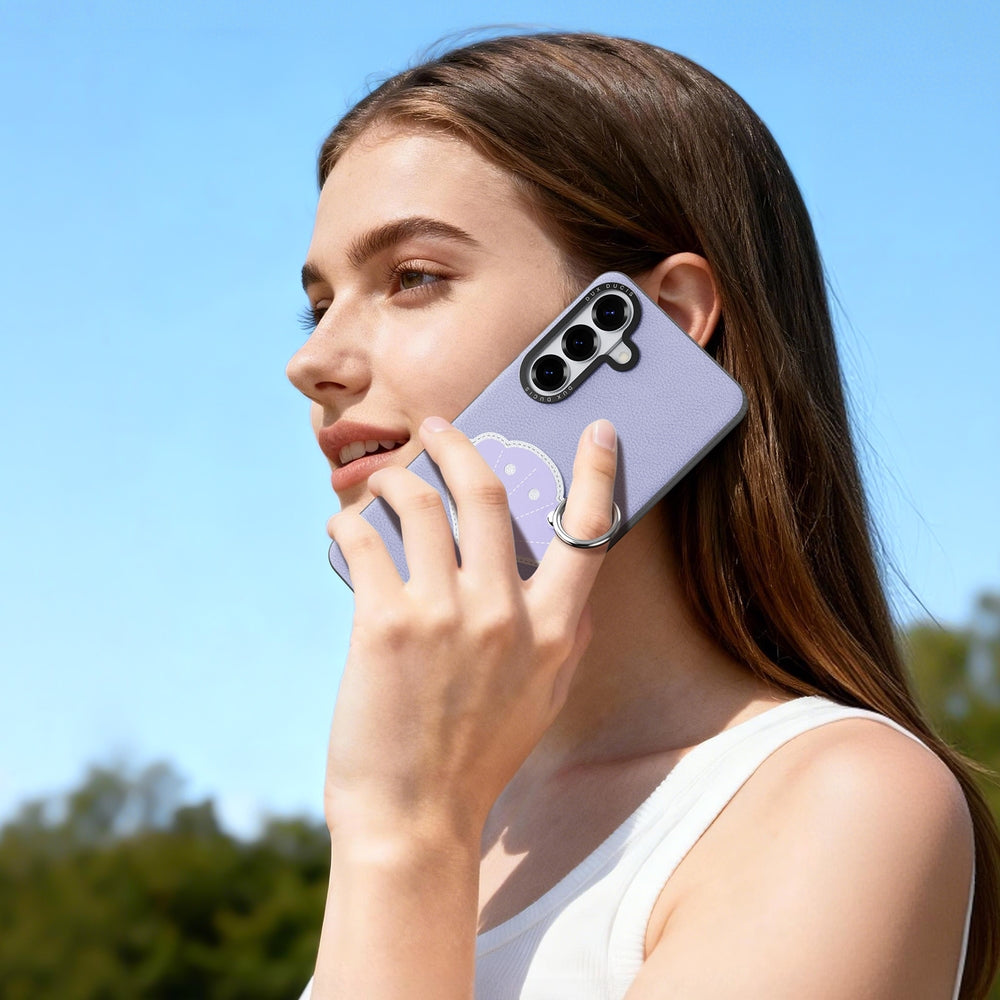 Handyhülle mit Trageband für Galaxy S26, Dux Ducis Luvy, Violett mit Muschel