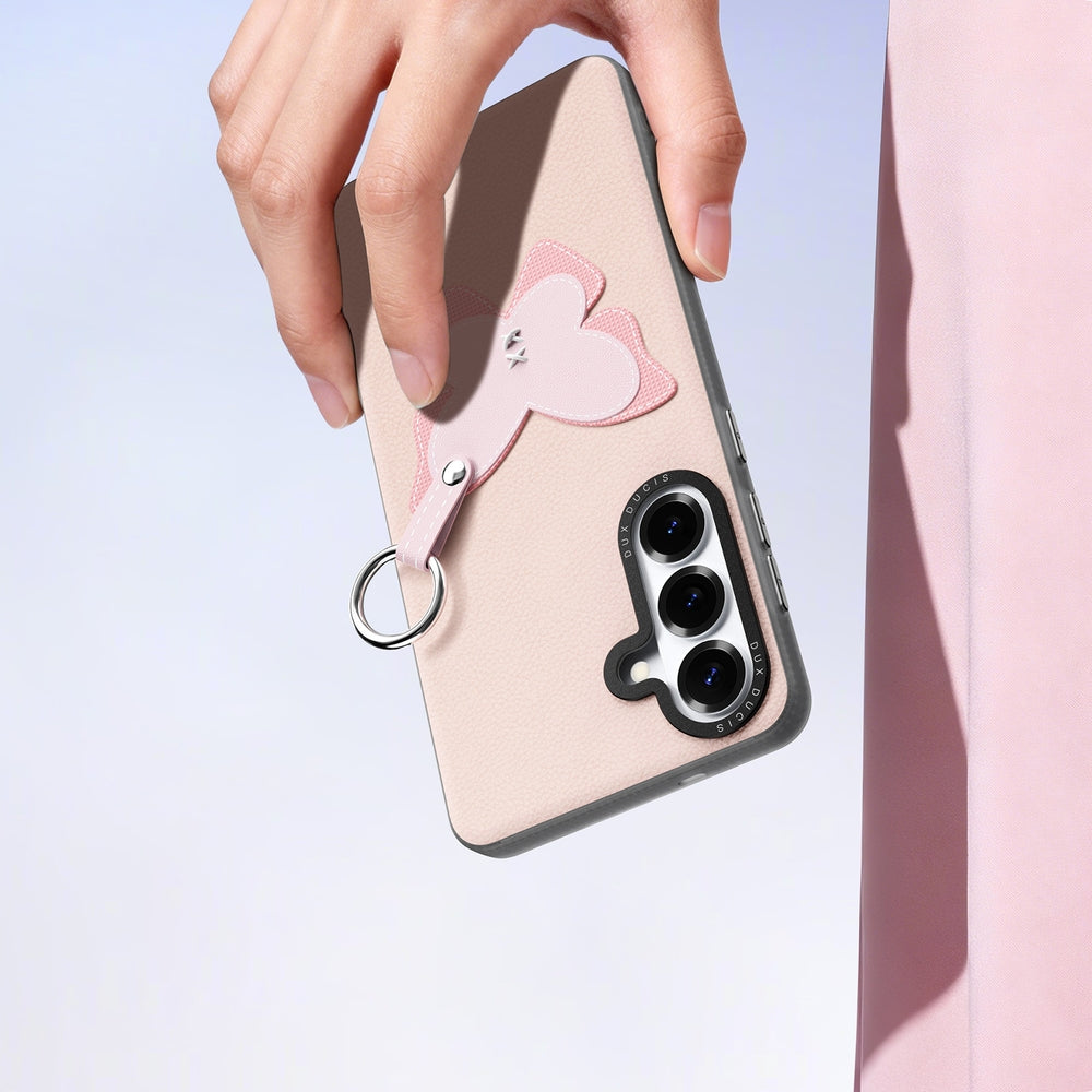 Handyhülle mit Trageband für Galaxy S26 Plus, Dux Ducis Luvy, Rosa mit Schmetterling