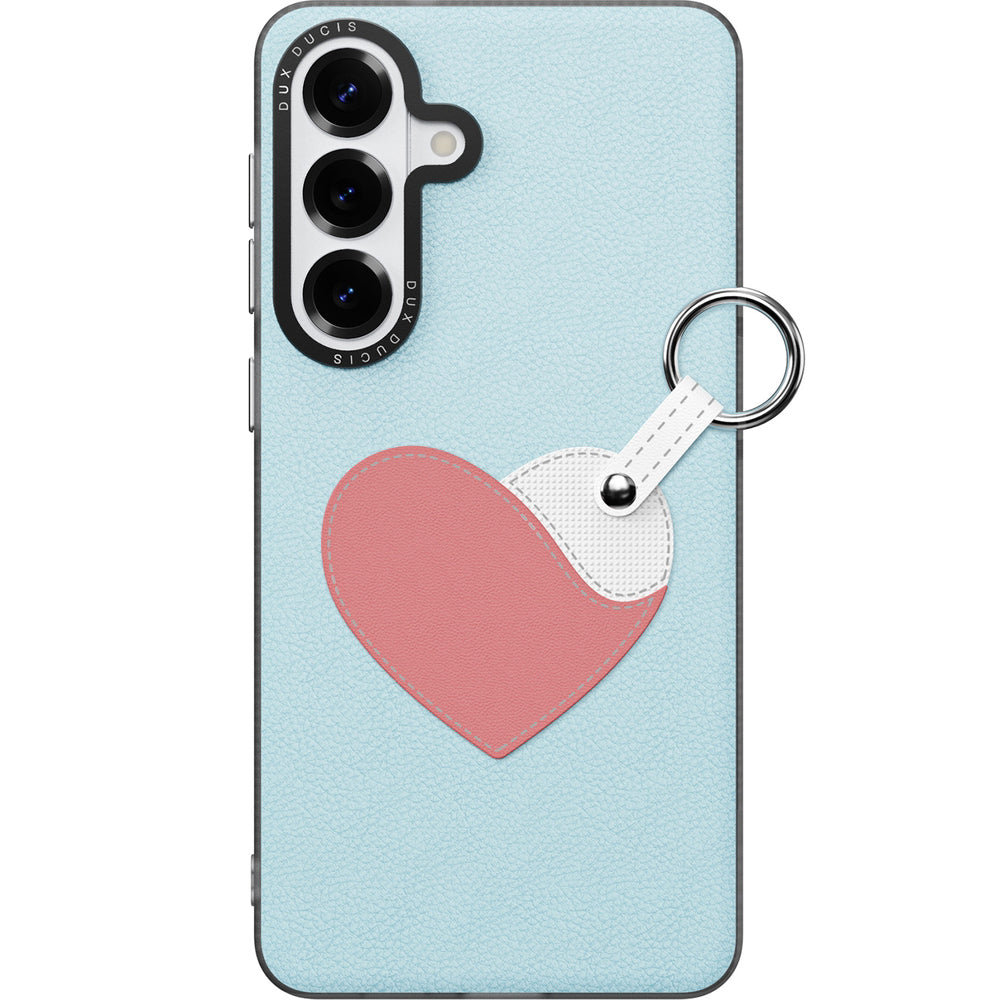Handyhülle mit Trageband für Galaxy S26, Dux Ducis Luvy, Blau mit Rosa Herz