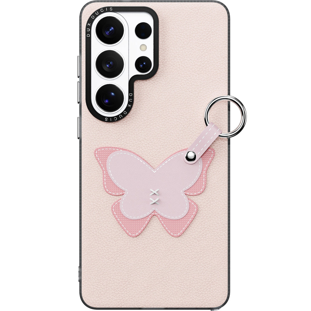 Handyhülle mit Trageband für Galaxy S26 Ultra, Dux Ducis Luvy, Rosa mit Schmetterling