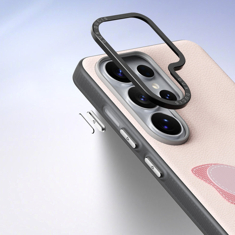 Handyhülle mit Trageband für Galaxy S26 Ultra, Dux Ducis Luvy, Rosa mit Schmetterling