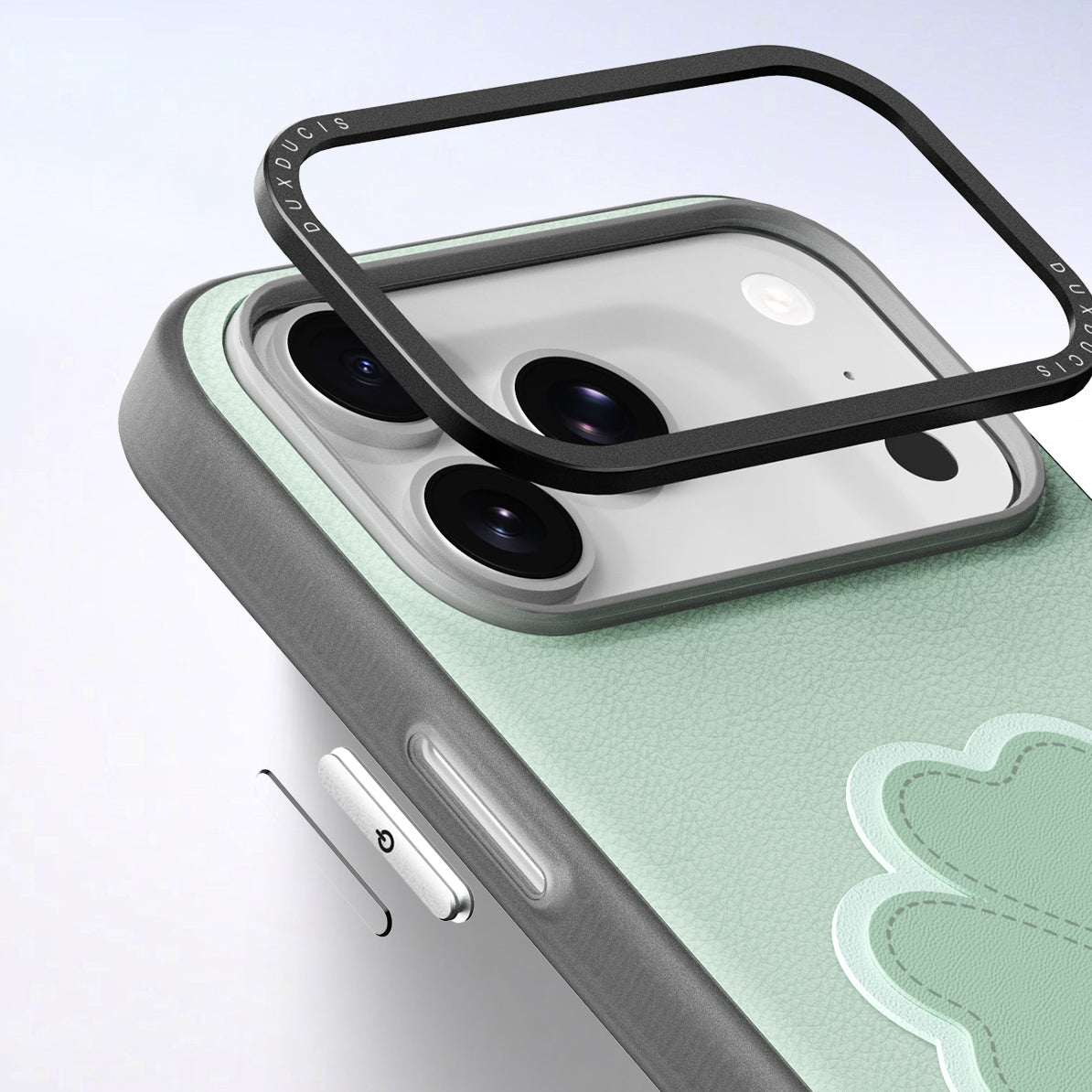 Handyhülle mit Trageband für iPhone 17 Pro, Dux Ducis Luvy, Grün mit Klee