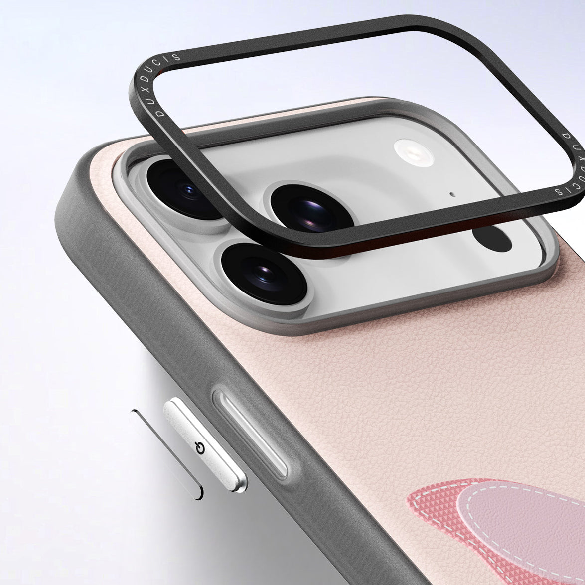 Handyhülle mit Trageband für iPhone 17 Pro, Dux Ducis Luvy, Rosa mit Schmetterling