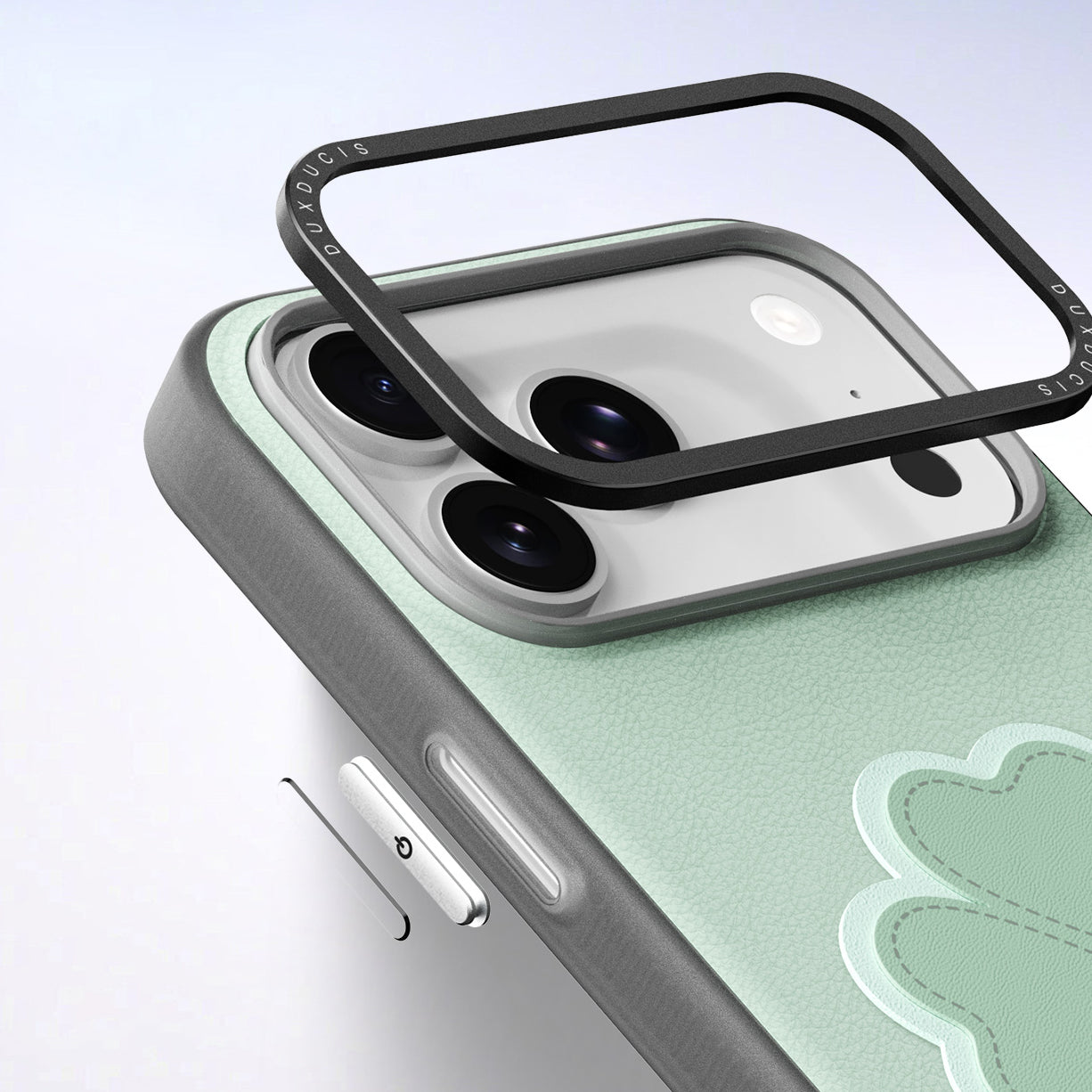 Handyhülle mit Trageband für iPhone 17 Pro Max, Dux Ducis Luvy, Grün mit Klee