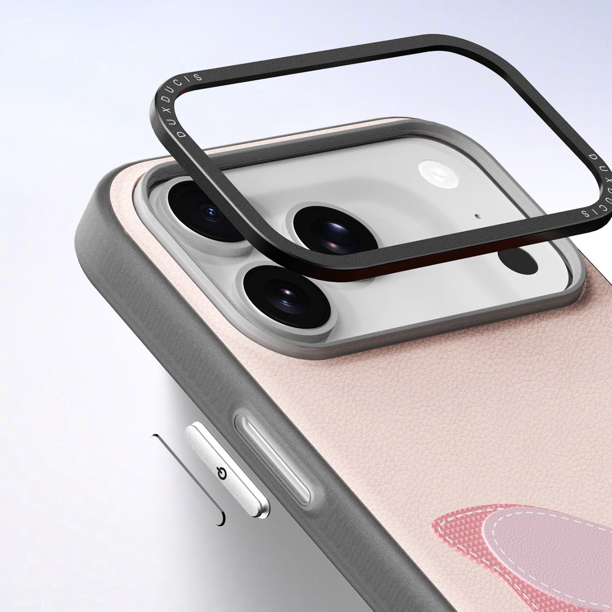 Handyhülle mit Trageband für iPhone 17 Pro Max, Dux Ducis Luvy, Rosa mit Schmetterling