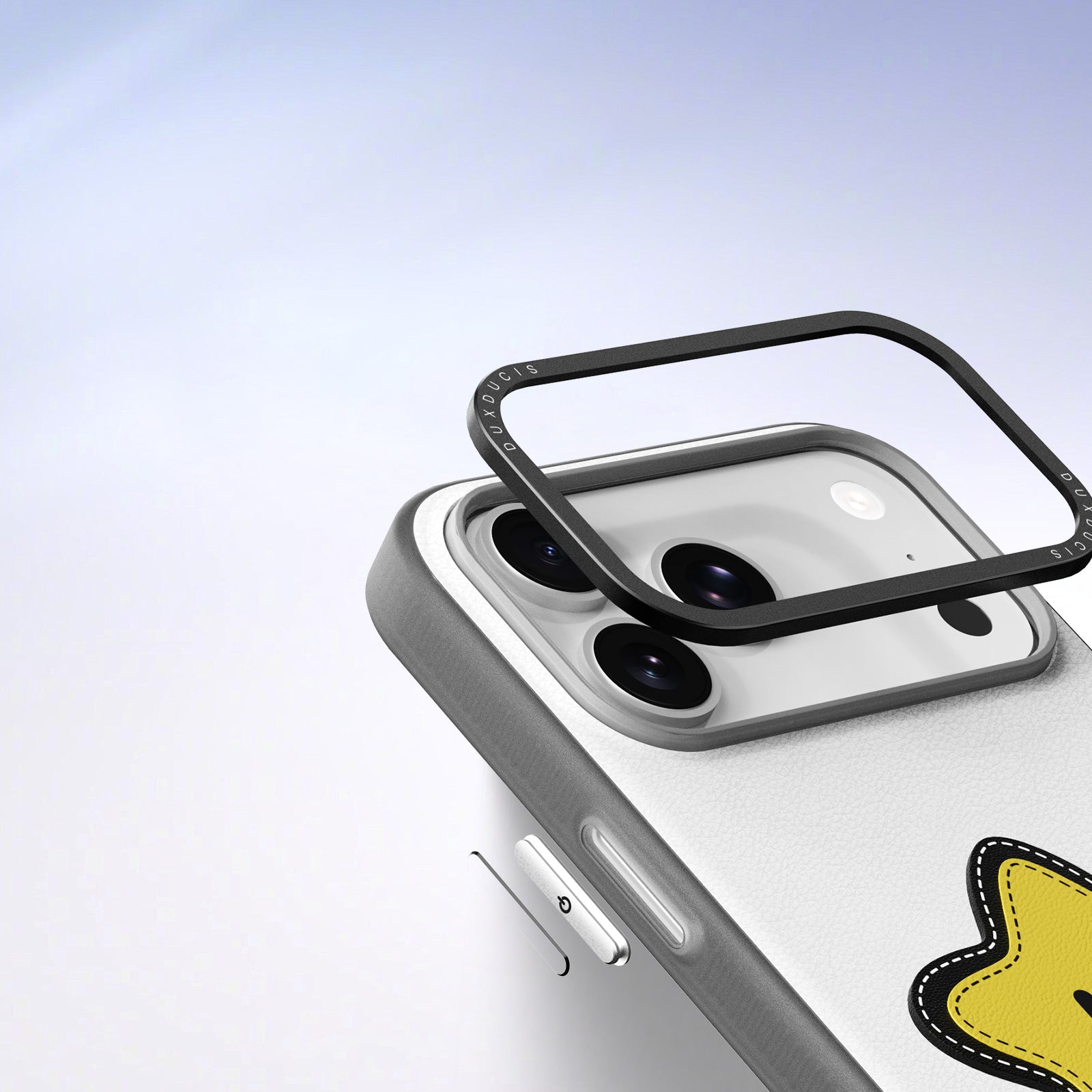 Handyhülle mit Trageband für iPhone 17 Pro Max, Dux Ducis Luvy, Weiß mit gelbem Stern